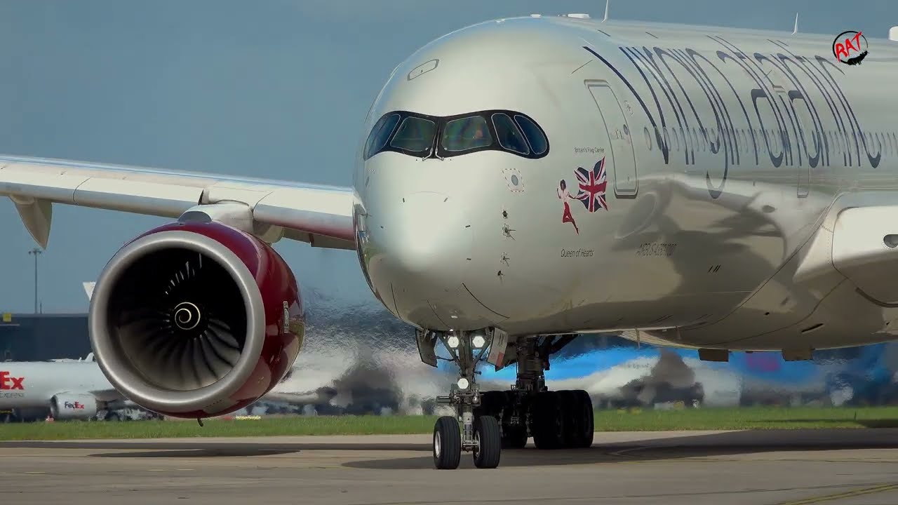 Virgin Atlantic Airbus A350 ... G-VJAM ... Close ups .. 4K        