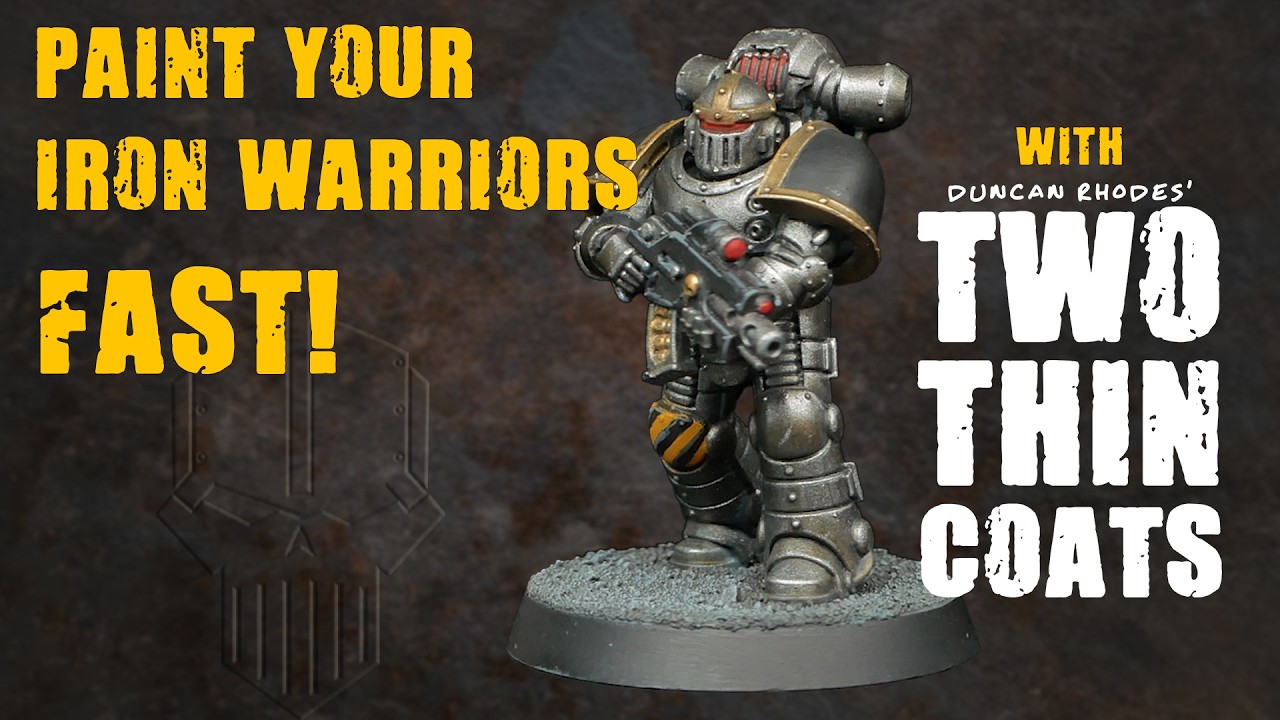 How to Paint Iron Warriors Space Marines For Horus Heresy Using Two Thin Coats Paints