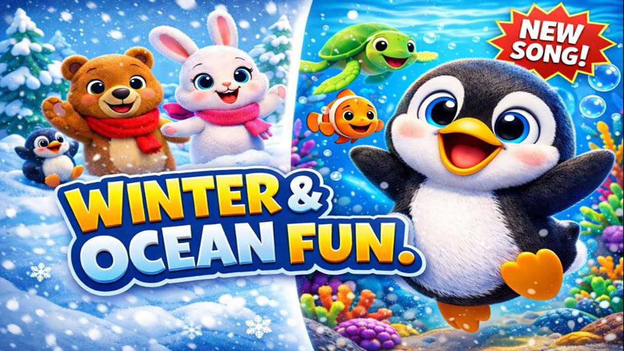 Winter Friends Dance Around & Pip Explores the Ocean | Cute Animal Songs for Kids | Nursery Rhymes