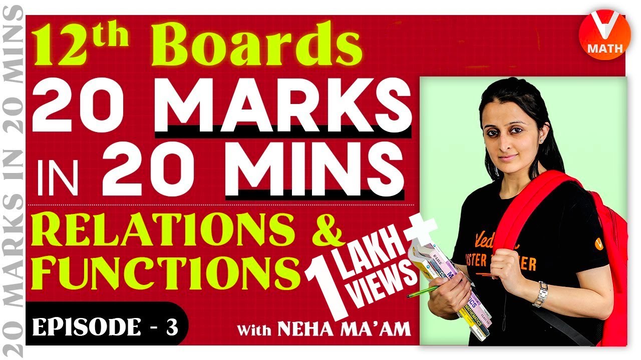 Relations and Functions Class 12 Objective Questions | 20 Marks in 20 Mins | Vedantu Math