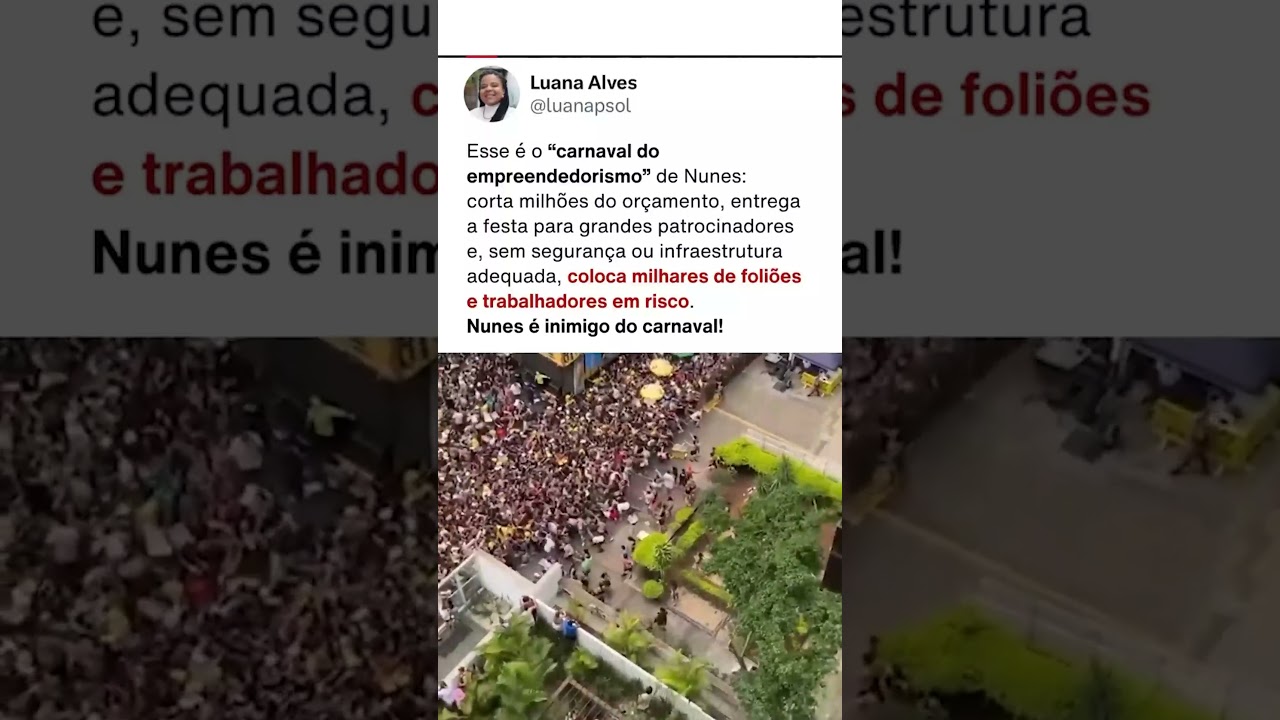 💣Nunes inimigo do Carnaval!💣Prefeito prioriza lucro e blocos em SP acabam em tumulto💣