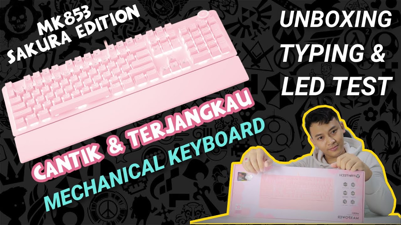 UNBOXING FANTECH MK853 MECHANICAL KEYBOARD SAKURA EDITION ASMR
