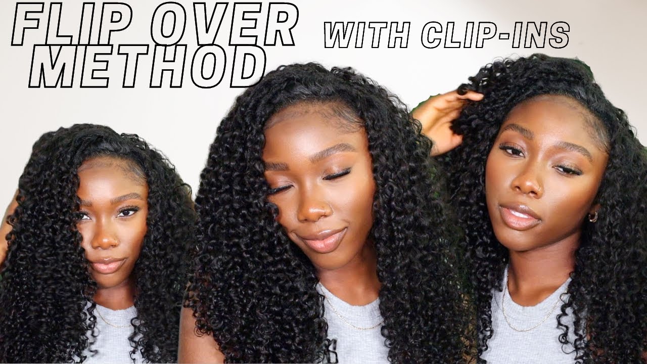 Quickest Flip Over Method Install Using Curly Clip-Ins on Type 4 Hair | Curlsqueen