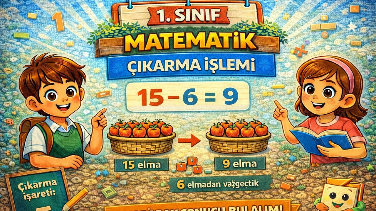 1.Sınıf Matematik=Çıkarma İşlemi - Geri Sayma Yöntemi