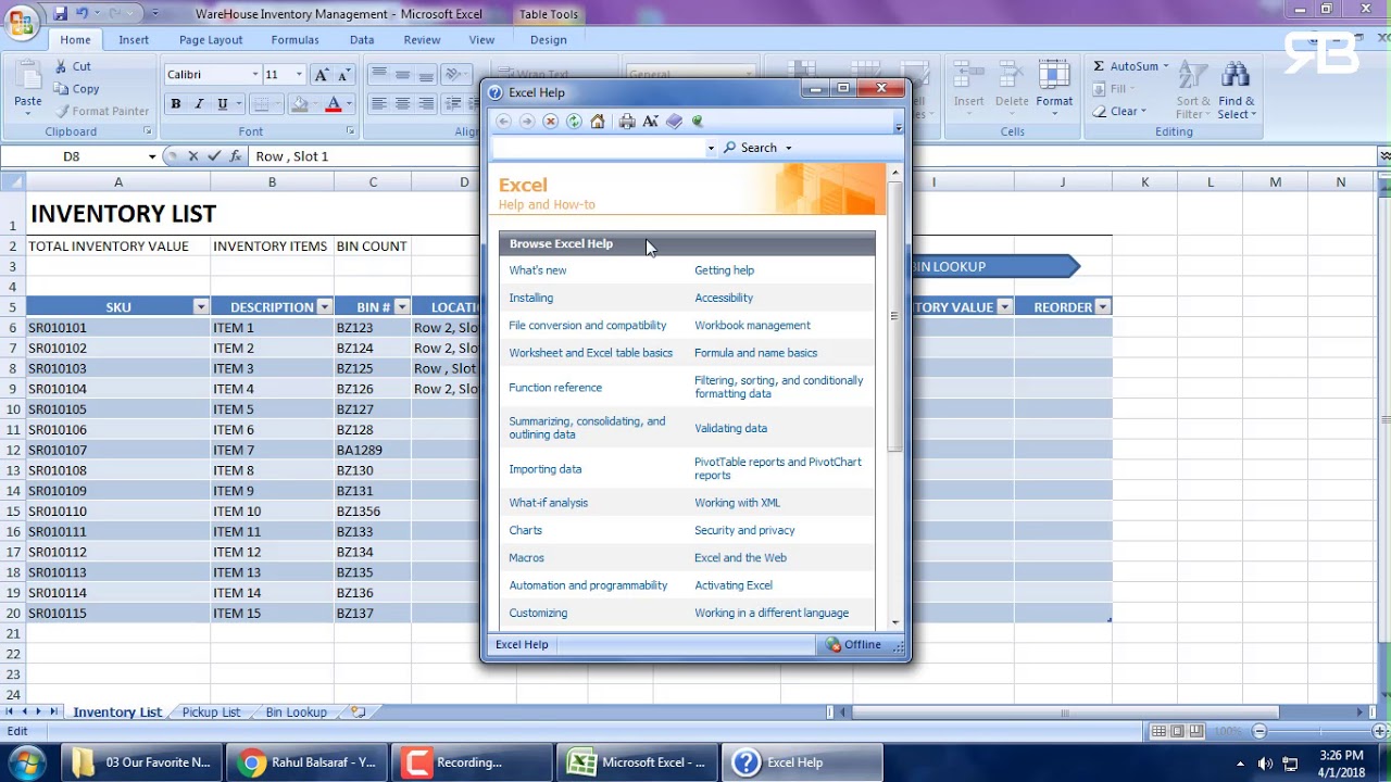 Warehouse Management System in Excel- Complete New 2020.... !!!