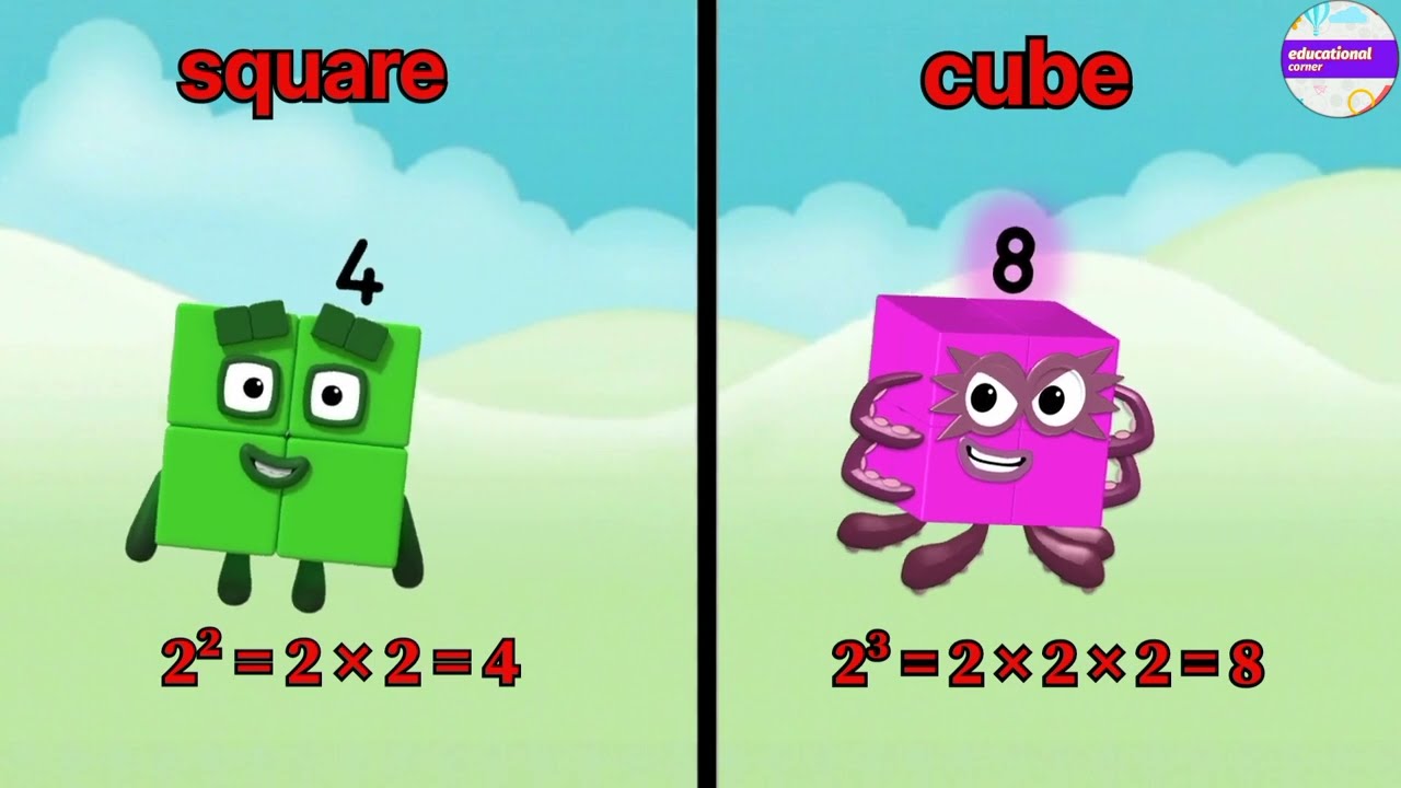 Learn square and cube  on &lrm;@Educationalcorner110