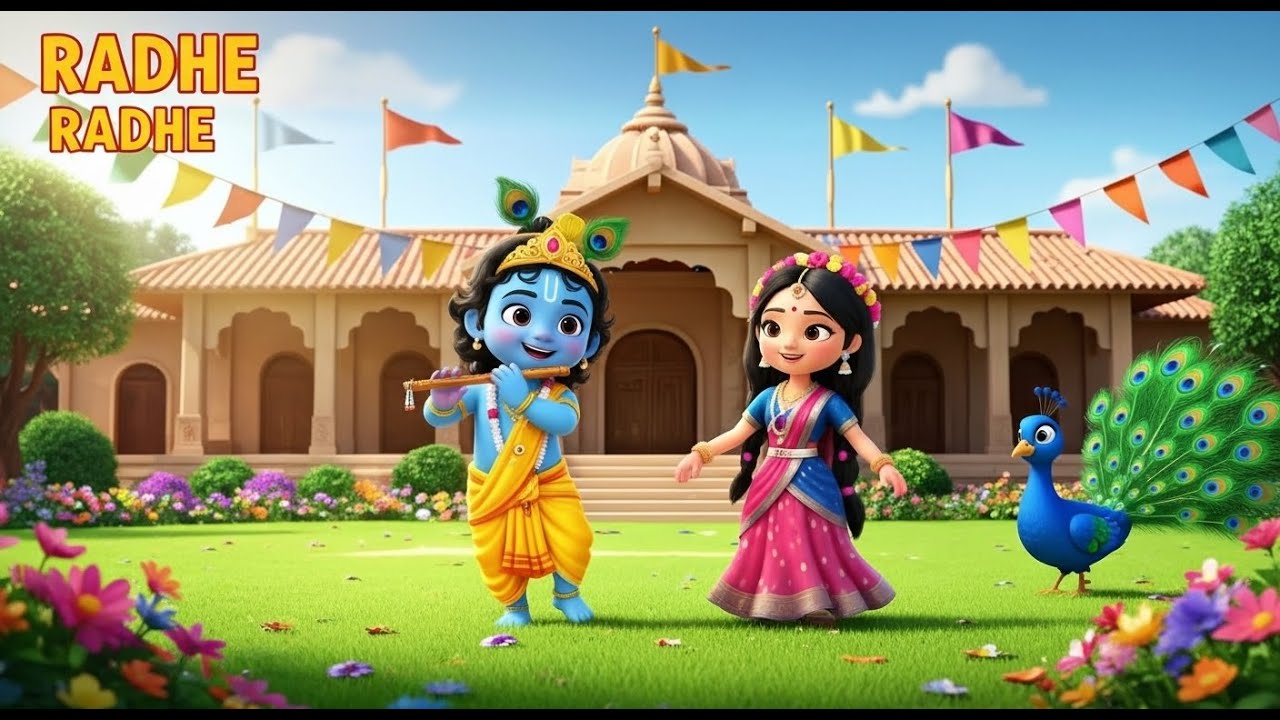 🌟 Radhe Radhe Bolo | Krishna & Radha Kids Animation | Devotional 3D Bhakti Song