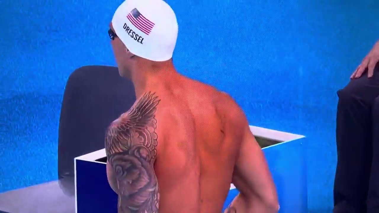 Caeleb Dressel Cam McEboy 50 Free heats Paris 2024