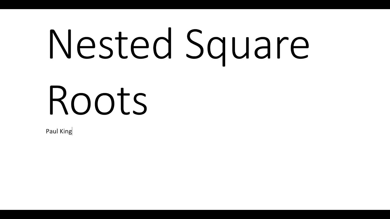 Nested square roots