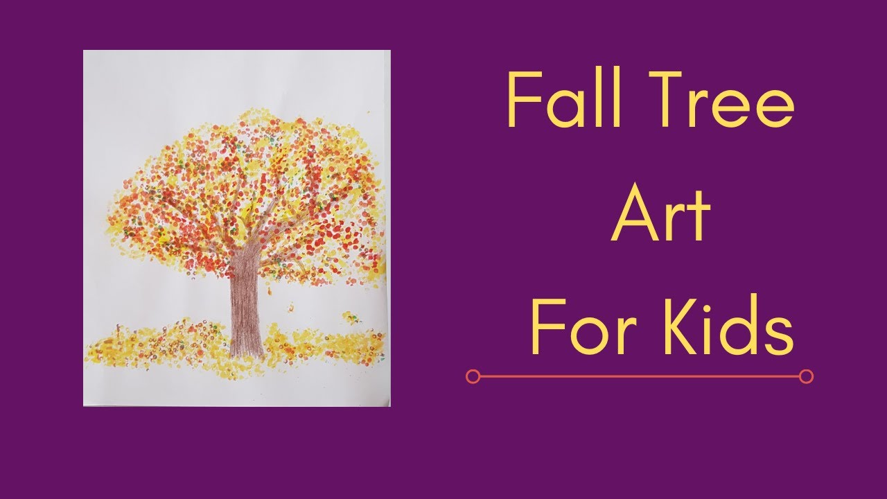 Fall Tree Art for Kids using Q tips