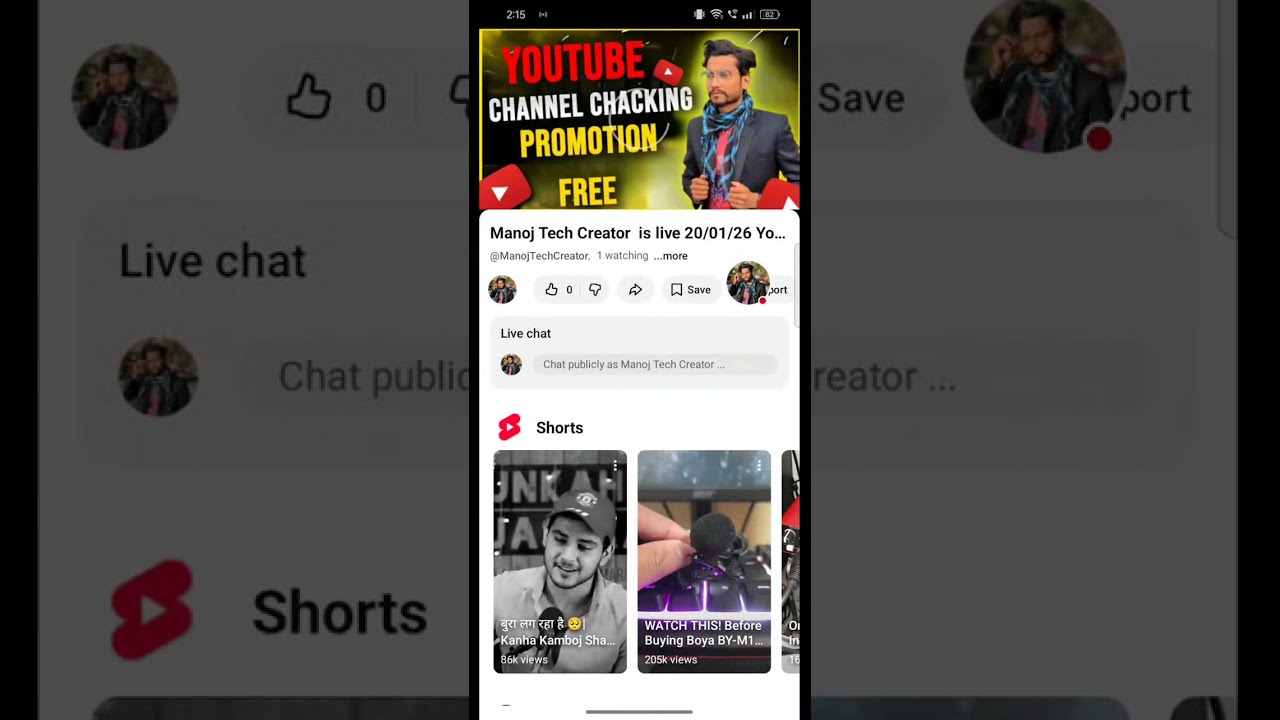 Manoj Tech Creator  is live 20/01/26 YouTube channel checking promotion free 🤫 jaldi se ajao?