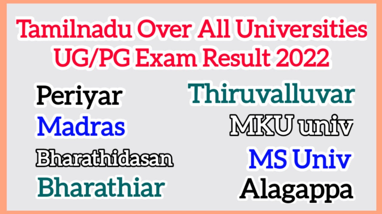 All Universities UG/PG Exam Result 2022