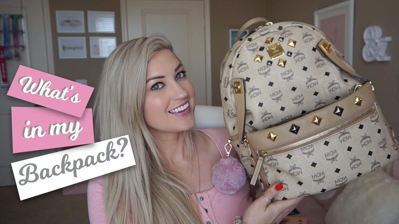 WHAT'S IN MY BACKPACK FOR SCHOOL & WORK | WIMB MCM BACKPACK