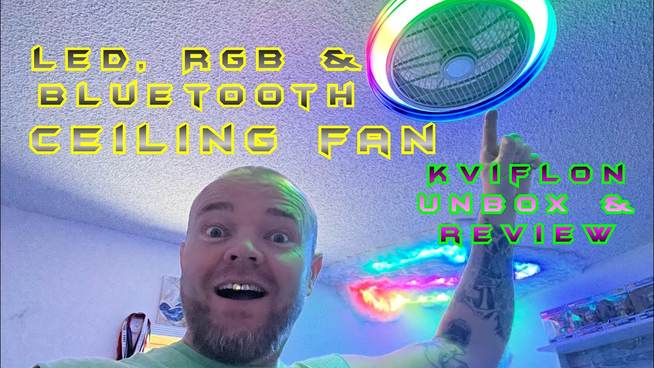 Потолочный вентилятор со светодиодной подсветкой RGB и Bluetooth-динамиком