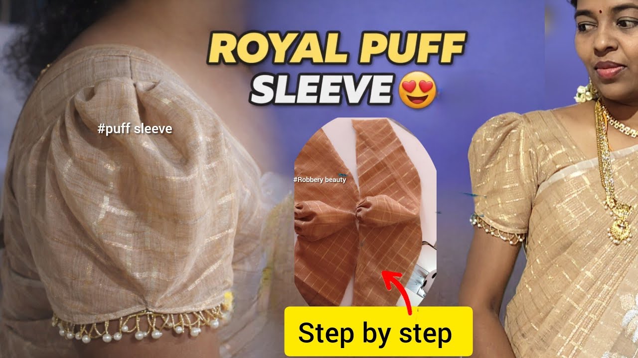 Royal Puff Sleeve Blouse Cutting & Stitching | Bridal Sleeve Tutorial in Tamil 😍#puffsleeve#diy#tips