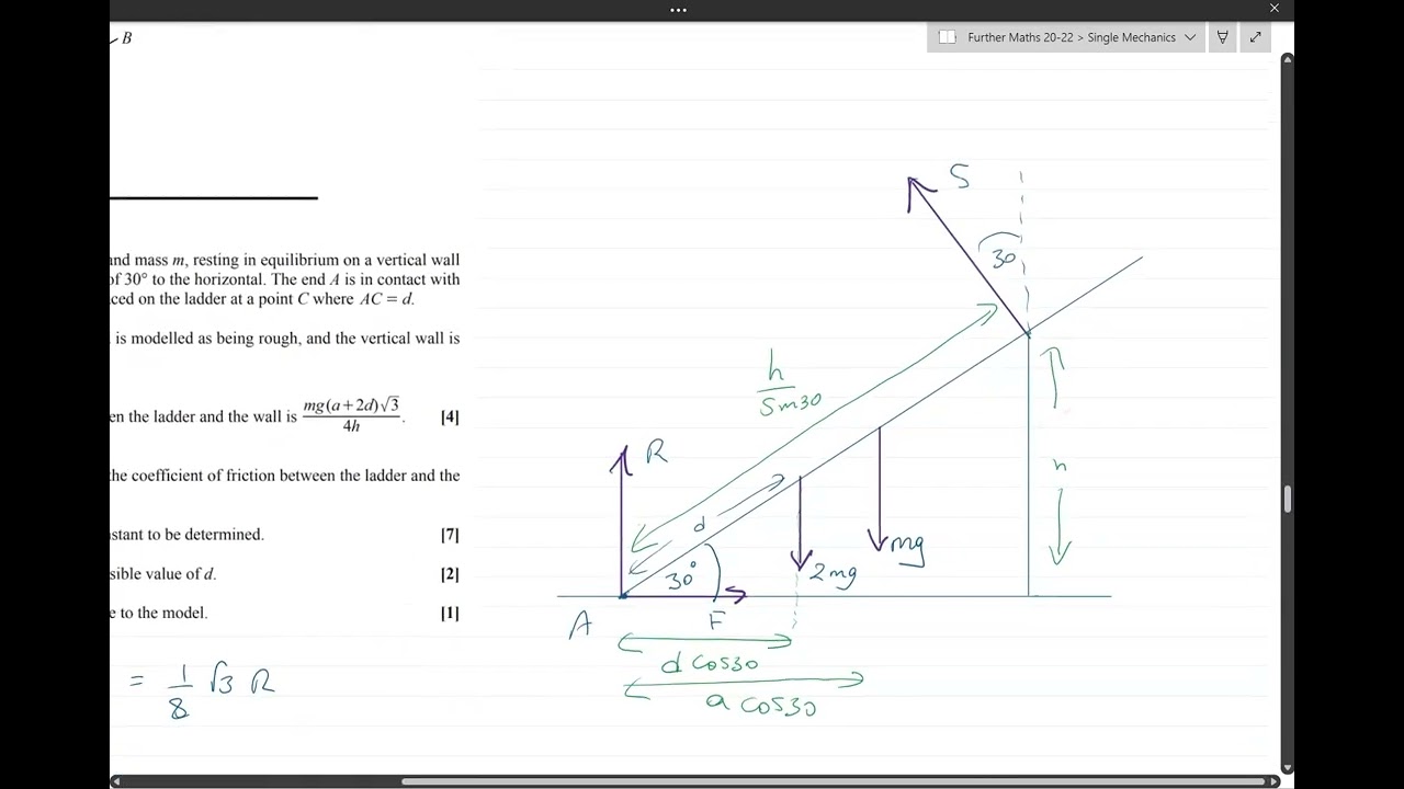 OCR A Maths and Mechanics paper 2019