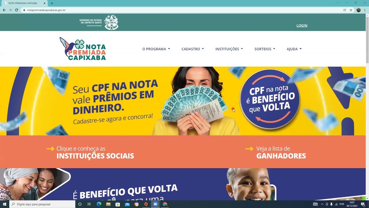 Consulte suas notas fiscais e bilhetes para sorteio do nota premiada capixaba