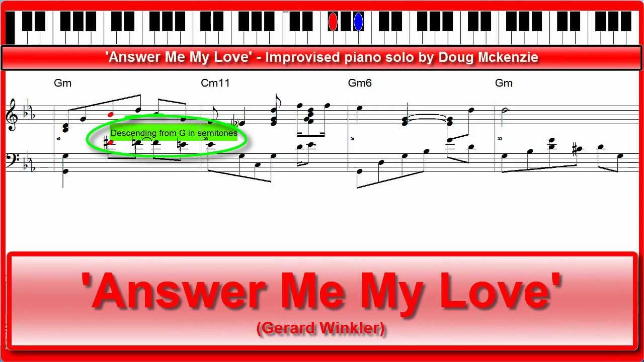 'Answer me My Love' - solo jazz piano Tutorial