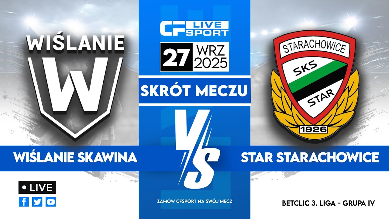 Skrót 🎬 | Wiślanie Master Way Skawina - Star Starachowice | 27.09.2025 | Betclic 3. liga 🏆