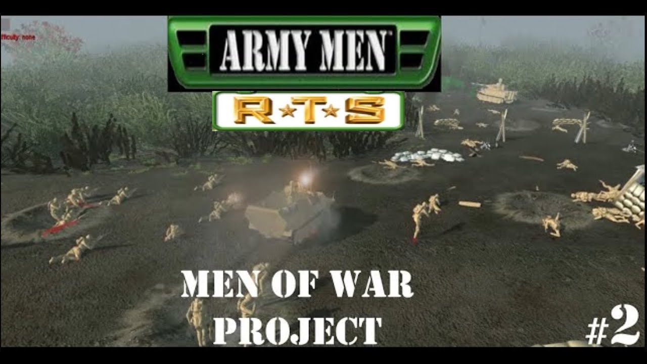 Army Men Of War RTS Project! Mission 2.Behind The Tan Curtain, Building And Tanks!!