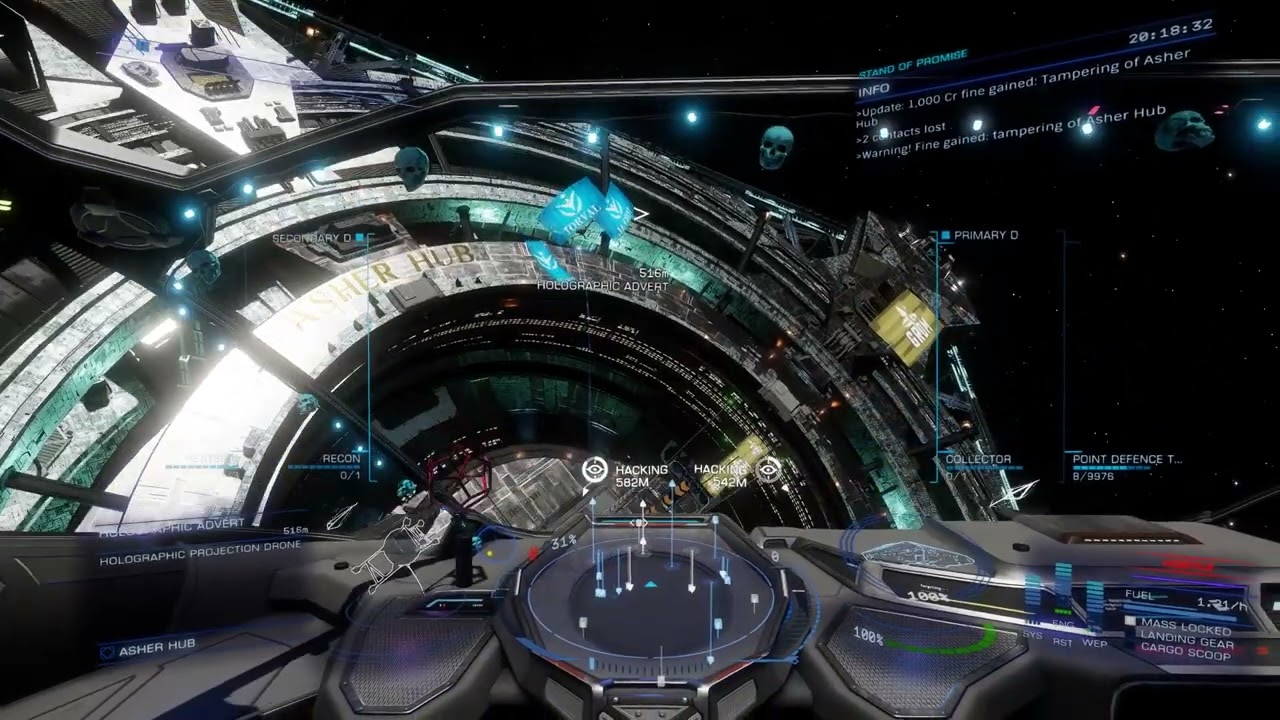 Elite Dangerous - Hacking holographic adverts.