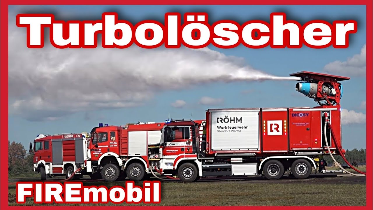 💦Riesen WASSERNEBEL mit Flugzeugturbine⚠️Vorführung Dicosy THJ Werkfeuerwehr RÖHM🚒