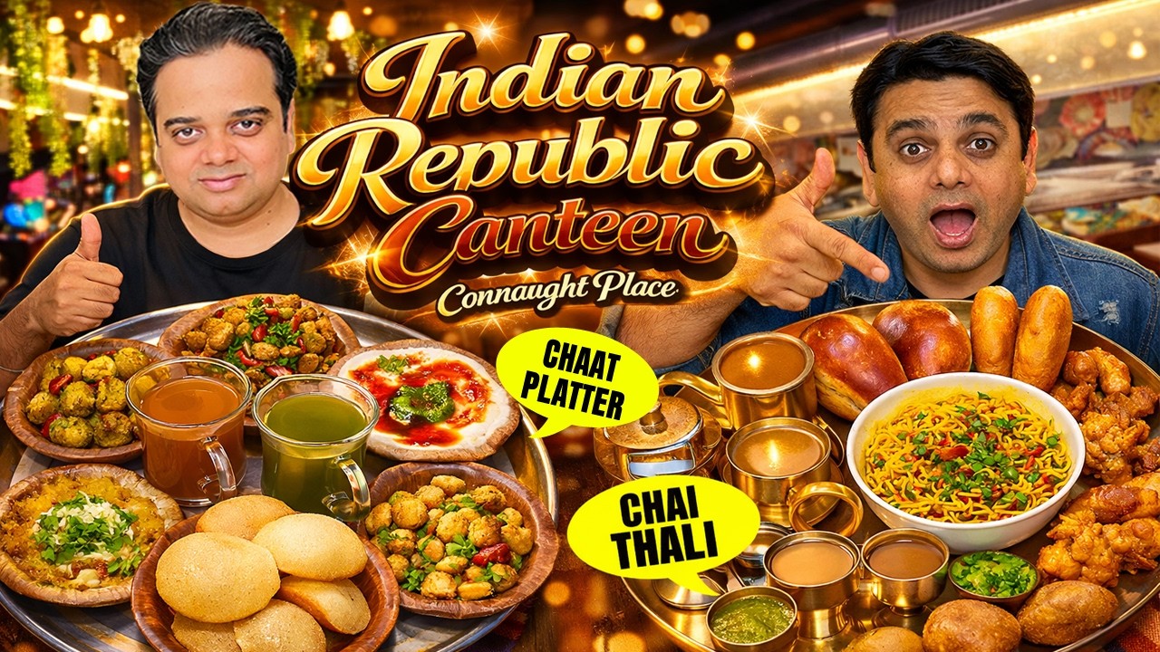 Chai Thali & Chaat Platter in Connaught Place 😍 Indian Republic Canteen Review ChatoraPoint