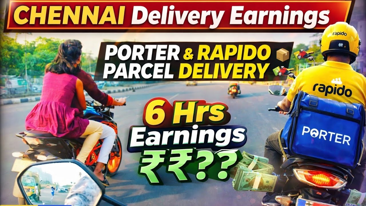 6 Hrs⏱️Porter & Rapido Delivery🏍️Earned ₹?55💸 | worst day 😡😭 | Full Fun 🤣😂 #rapido #porter