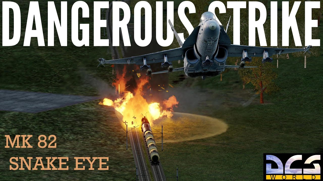 F/A-18 High Speed, Low Level strike to invade an airbase using the Snake Eye | DCS World