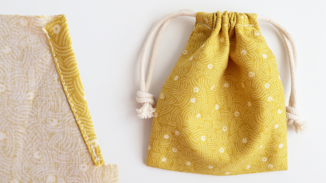 Clean Finished Drawstring Pouch | French Seam Technique