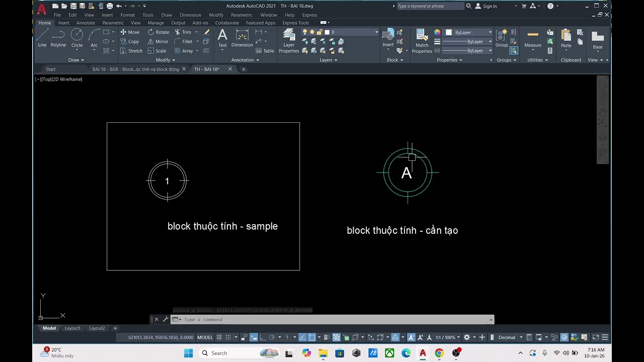 Làm Chủ AutoCAD 2D | Bài 18 Hướng dẫn Block – Attribute Block – Dynamic Block trong AutoCAD