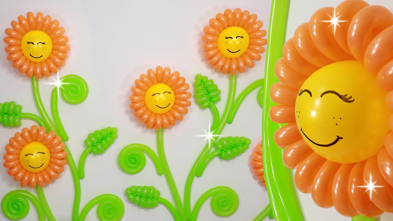 FLORES CON GLOBOS - decoracion de cumpleaños - globoflexia - decoración con globos - gustavo gg