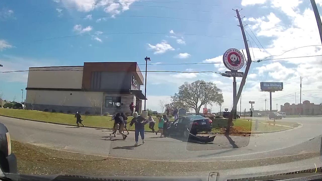 Power Pole Collapses And Hits Ground Near Car Accident Site - 1183776