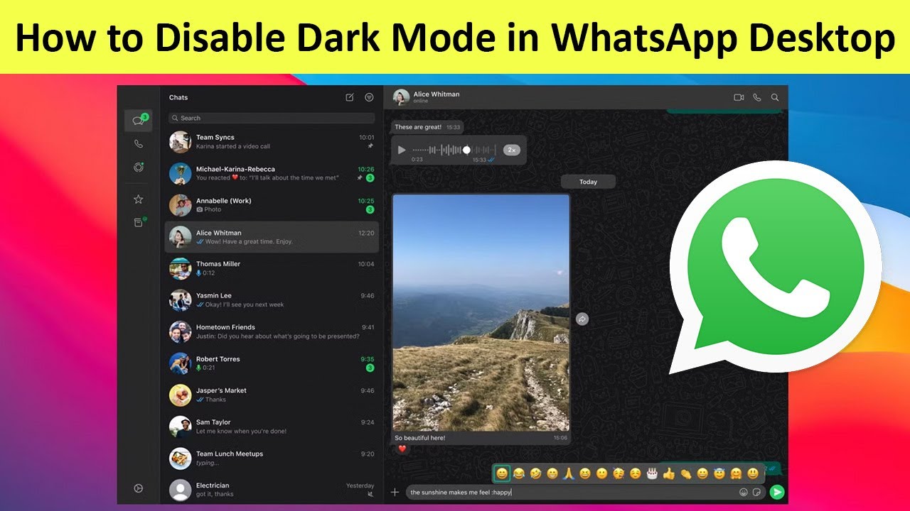 How to Disable Dark Mode in WhatsApp Desktop?