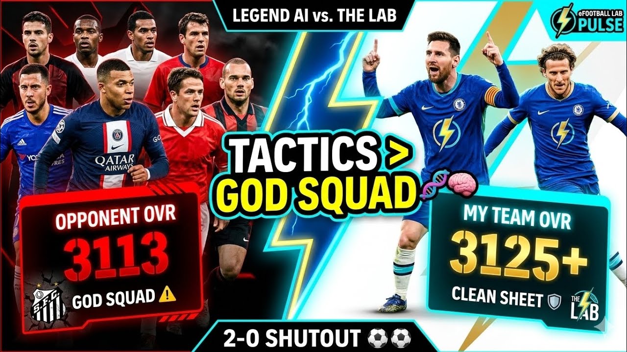 BEATING A 3113 RATED GOD SQUAD! 🛡️🔥 | Legend AI vs. The Lab #efootball #football #pes #trending