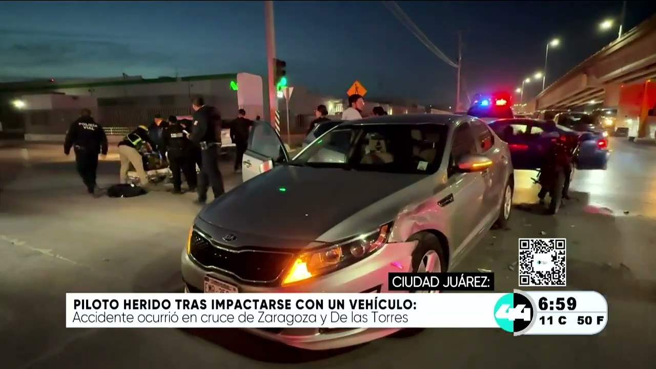 Piloto herido tras impactarse con un vehículo