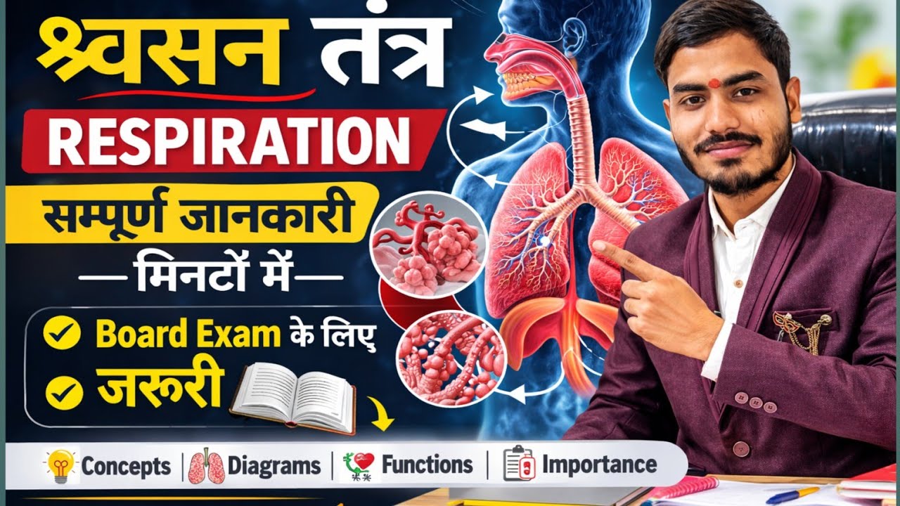 श्वसन (Respiration)🫁⛳ सम्पूर्ण जानकारी मिनटों 👉 में Exam से पहले देख लो 🫁👉 नहीं तो पछताओगे #biology 