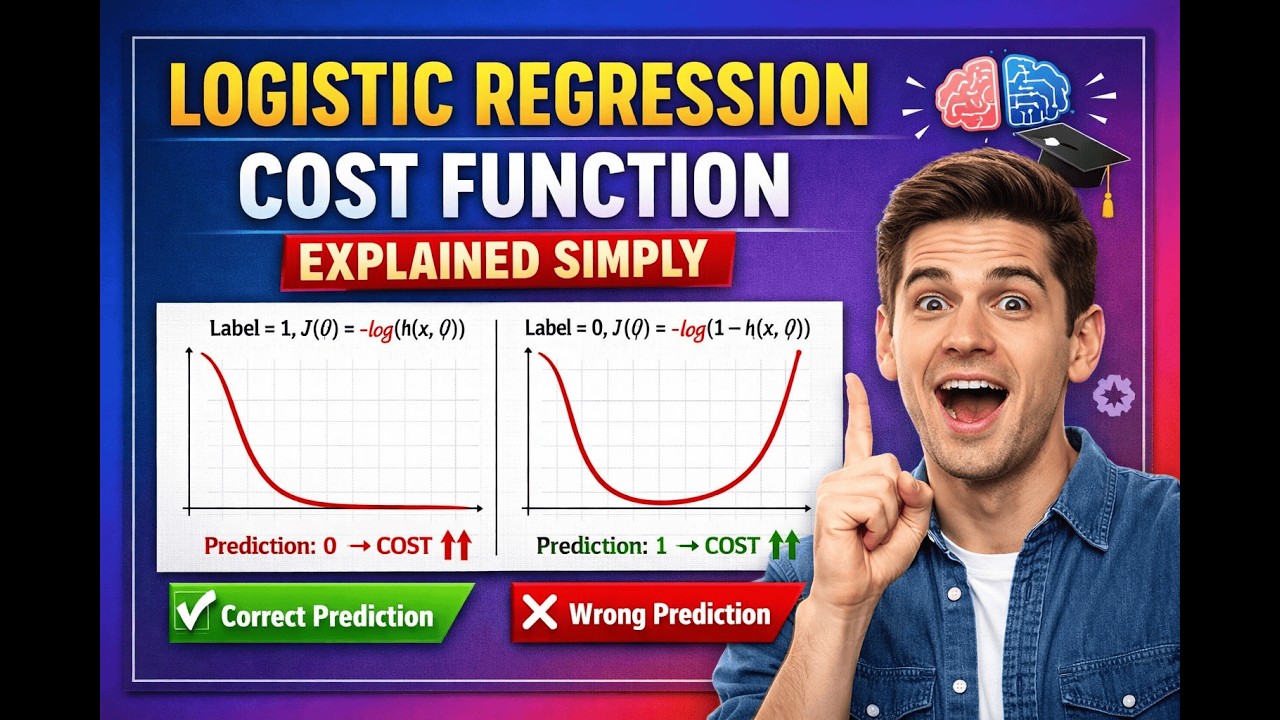 Logistic Regression Cost Function Explained | Machine Learning Intuition (Step-by-Step)