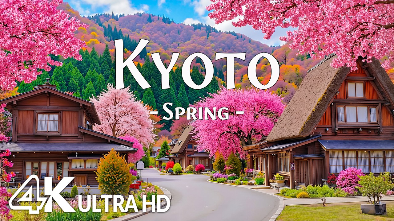 Kyoto Spring 4K🌸Tranquil Sakura Temples, Sacred Shrines & Timeless Kyoto Stillness | Relaxing Music