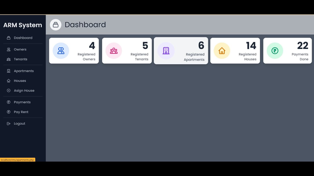 Apartment Renting Management System | HTML  CSS JAVASCRIPT | PHP SQL