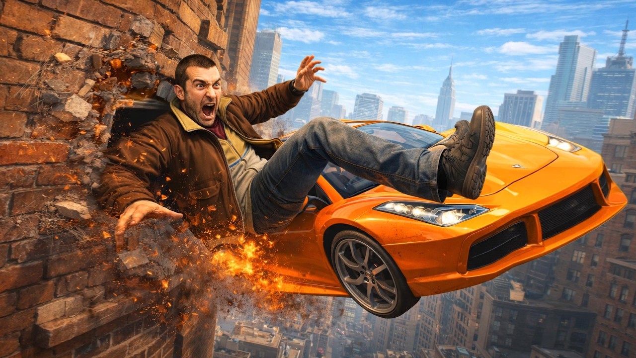Grand Theft Auto 4 Unbelievable Crashes/Falls Episode 1