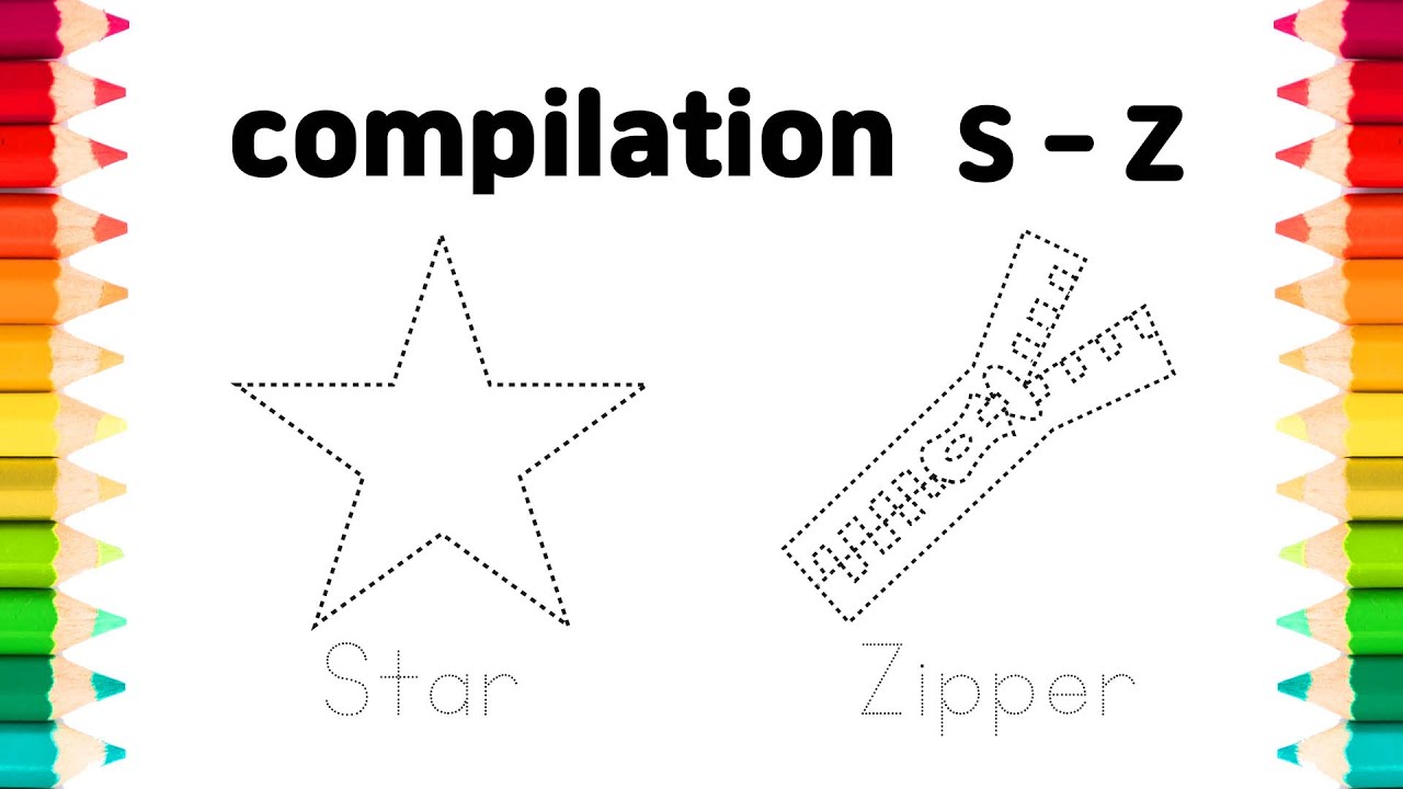 [compilation]  Learn Alphabet S ~ Z Words with Drawing and Coloring