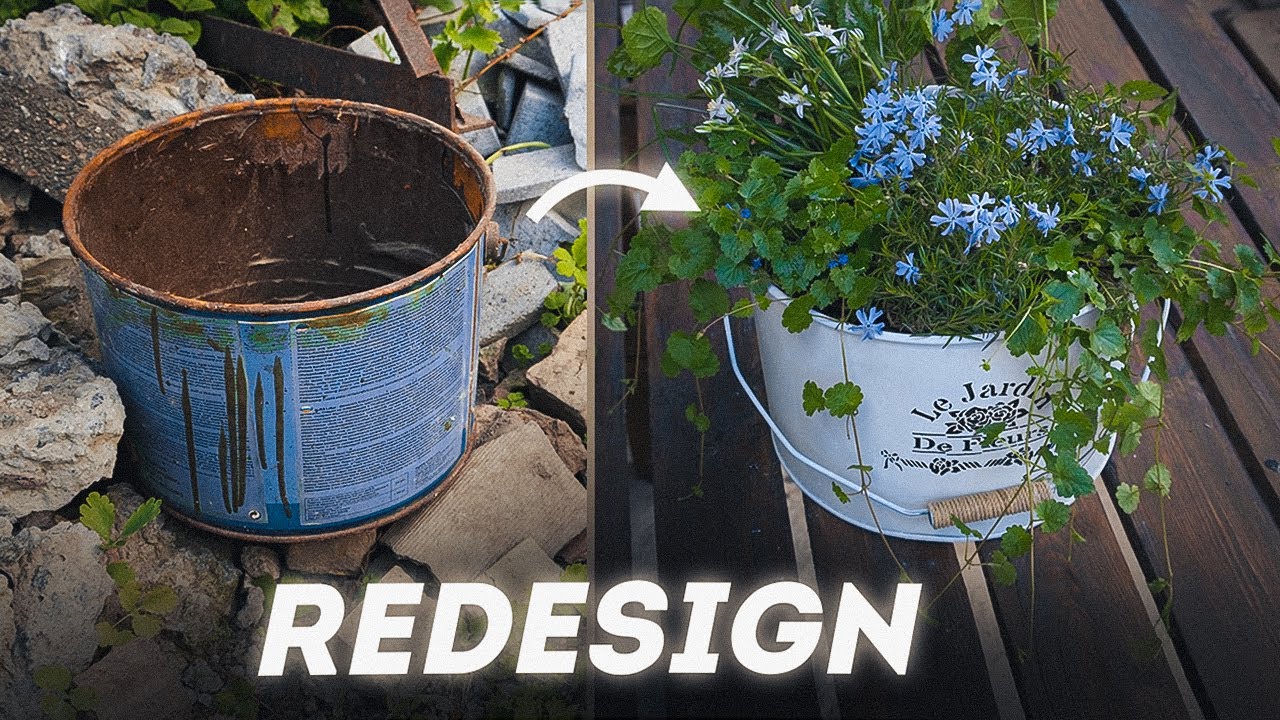 BUCKET PLANTER for GARDEN // DIY, do it yourself // Garden design