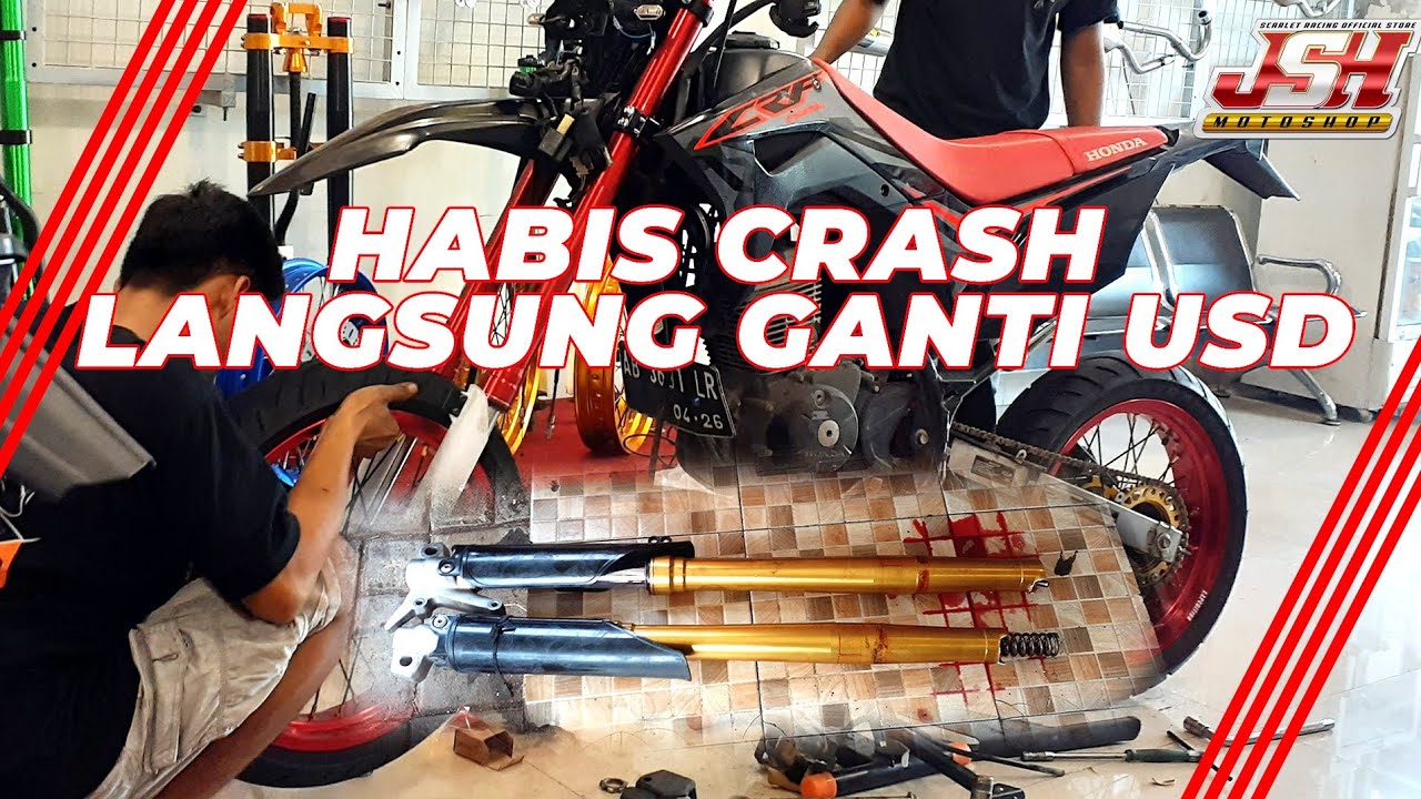 Pasang USD Scarlet dan Banset Supermoto || 99% Terbukti PNP! #crf #supermoto #jogja #crf150l