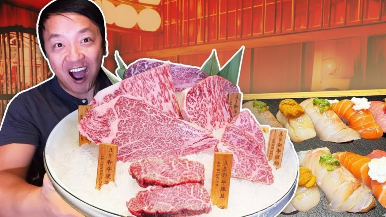 ВНУТРИ САМОГО ДОРОГОГО Японского ресторана A5 Wagyu STEAK & LOBSTER Buffet в Нью-Йорке.