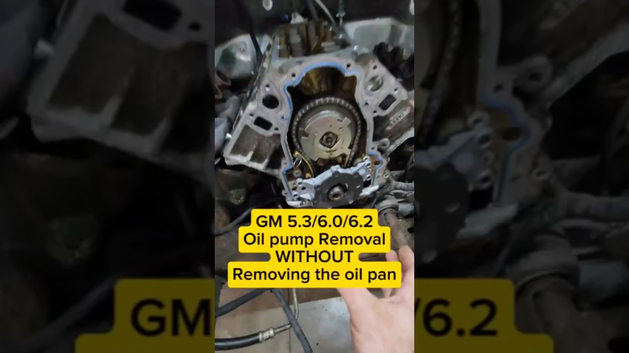 GM 5.3/6.0/6.2/LS Oil pump removal WITHOUT removing the oil pan #shorts  #robthemechanic #automobile