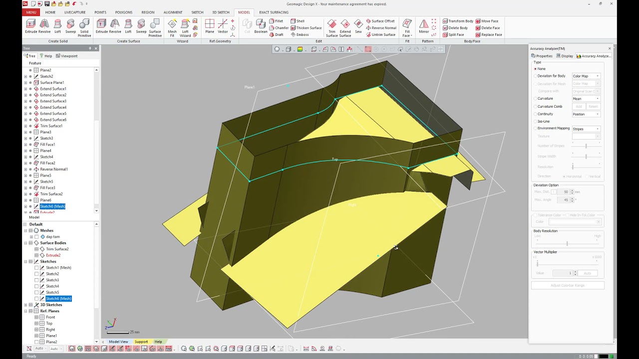 Geomagic Design X: surface modeling for Stamping Die