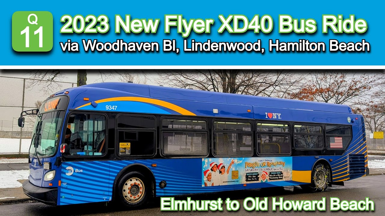 MTA Q11 Bus Ride: 2023 New Flyer XD40 9347 to Old Howard Beach via Woodhaven Bl, Lindenwood