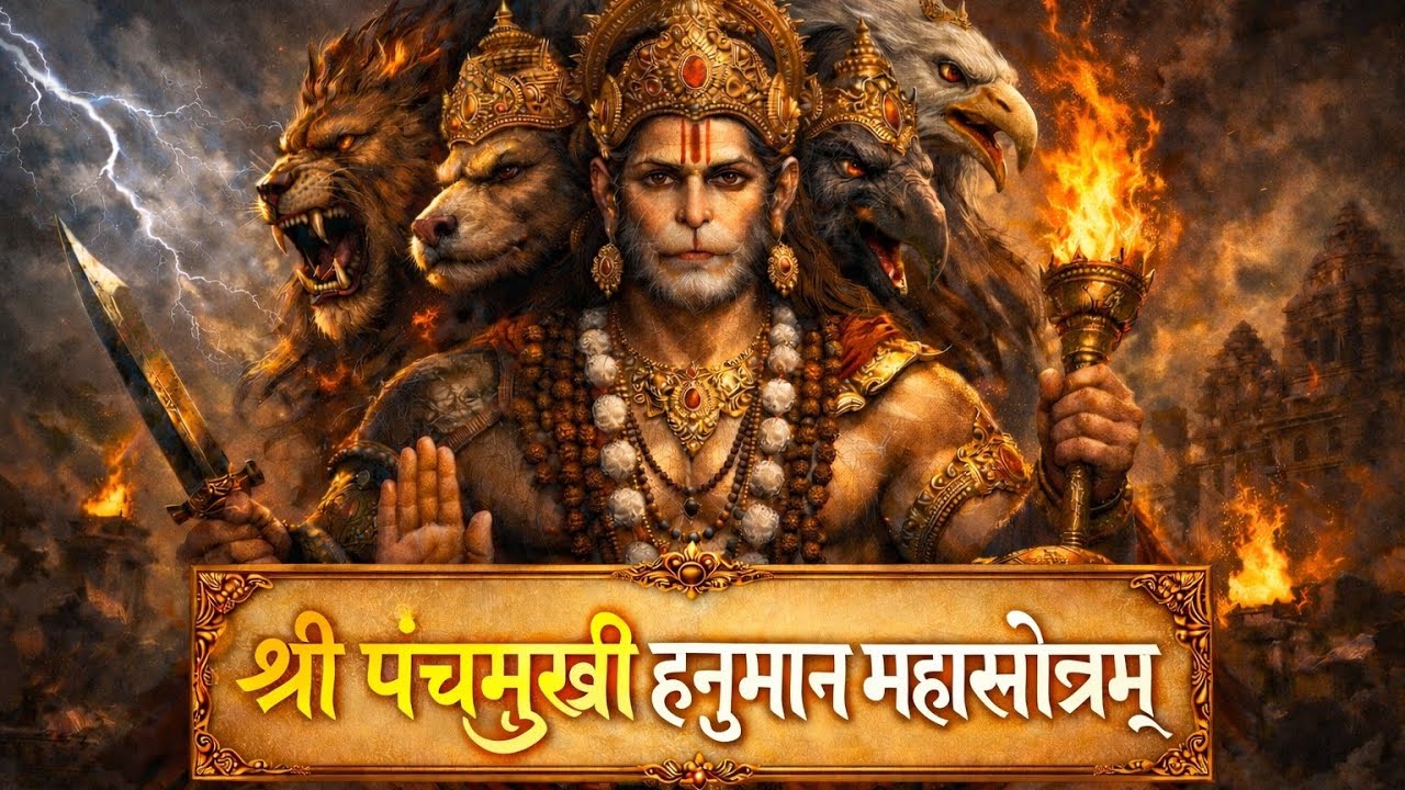 🙏🏻॥ श्री पंचमुखी हनुमान महास्तोत्रम् ॥🙏🏻 15 मिनट में 3 बार  Powerful Panchmukhi Hanuman Stotram📿