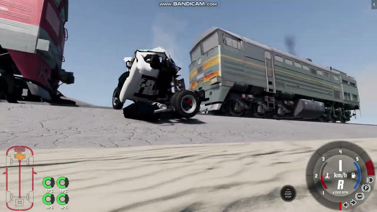 Тепловоз против Газели BeamNG Drive